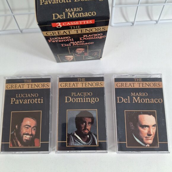 Vintage The Great Tenors Pavarotti Domingo Del Monaco 3 Cassette Tape Set Madacy - Picture 11 of 15